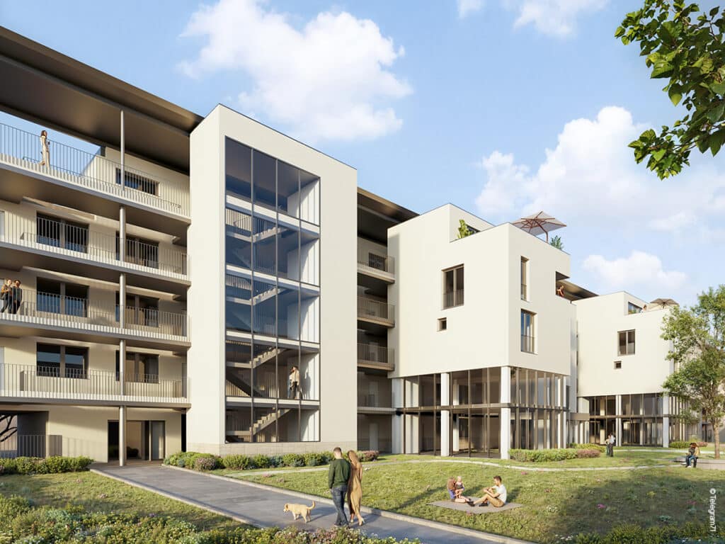 Auer.One - Neubauprojekt in Klagenfurt - Mietwohnungen in bester Lage - Innenhofansicht © Telegram71